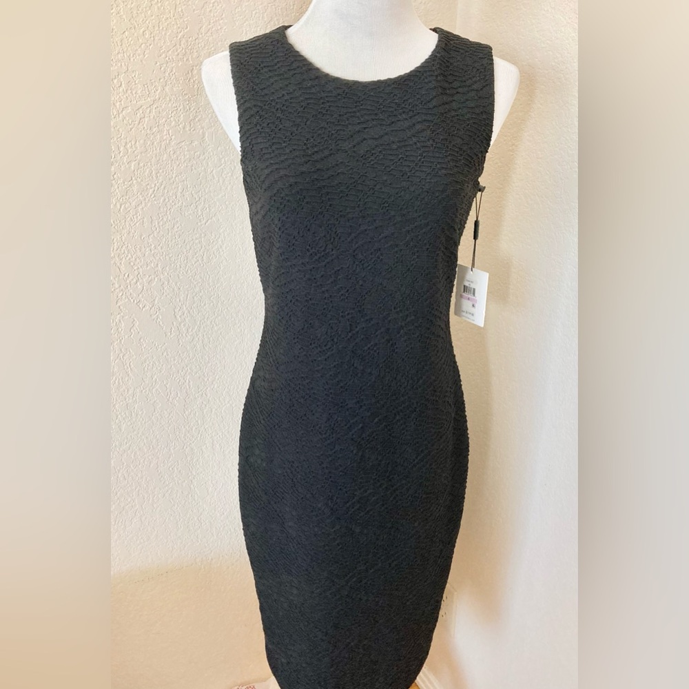 Calvin Klein Black Dress Sheath Cocktail Dress Bodycon sleeveless dress size 6